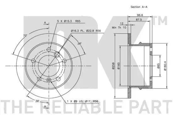 Bremsscheibe NK 313395 Bild Bremsscheibe NK 313395