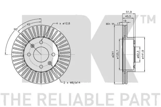 Bremsscheibe Vorderachse NK 313906 Bild Bremsscheibe Vorderachse NK 313906