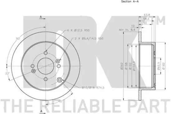 Bremsscheibe Hinterachse NK 313430 Bild Bremsscheibe Hinterachse NK 313430