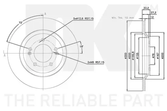 Bremsscheibe Hinterachse NK 313468 Bild Bremsscheibe Hinterachse NK 313468