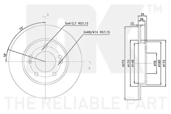 Bremsscheibe Hinterachse NK 313470 Bild Bremsscheibe Hinterachse NK 313470