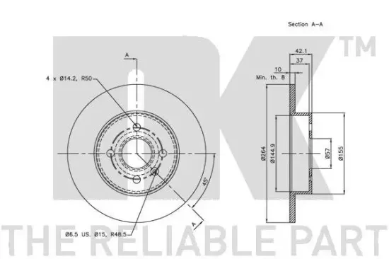 Bremsscheibe Hinterachse NK 313655 Bild Bremsscheibe Hinterachse NK 313655