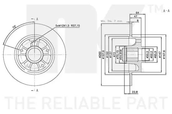Bremsscheibe Hinterachse NK 3139107 Bild Bremsscheibe Hinterachse NK 3139107