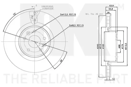 Bremsscheibe Vorderachse NK 3139112 Bild Bremsscheibe Vorderachse NK 3139112