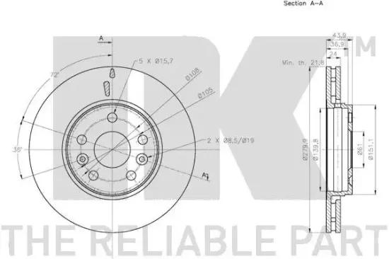 Bremsscheibe NK 313974 Bild Bremsscheibe NK 313974