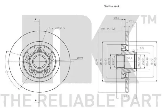 Bremsscheibe Hinterachse NK 313975 Bild Bremsscheibe Hinterachse NK 313975