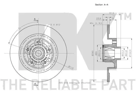 Bremsscheibe Hinterachse NK 313989 Bild Bremsscheibe Hinterachse NK 313989