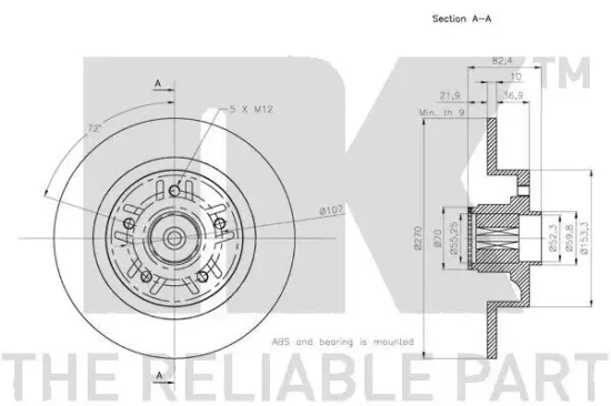 Bremsscheibe Hinterachse NK 313990 Bild Bremsscheibe Hinterachse NK 313990