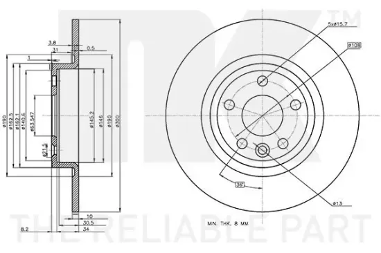 Bremsscheibe Hinterachse NK 314054 Bild Bremsscheibe Hinterachse NK 314054