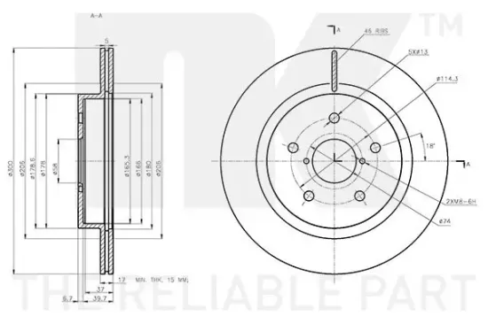 Bremsscheibe Hinterachse NK 314427 Bild Bremsscheibe Hinterachse NK 314427