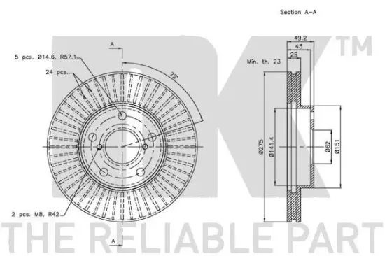 Bremsscheibe Vorderachse NK 314578 Bild Bremsscheibe Vorderachse NK 314578