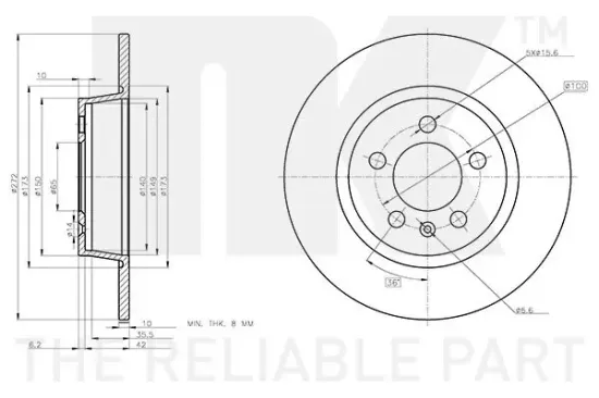 Bremsscheibe Hinterachse NK 3147172 Bild Bremsscheibe Hinterachse NK 3147172