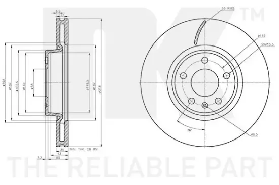 Bremsscheibe Vorderachse NK 3147181 Bild Bremsscheibe Vorderachse NK 3147181