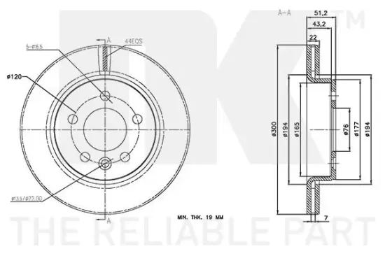 Bremsscheibe Hinterachse NK 3147186 Bild Bremsscheibe Hinterachse NK 3147186