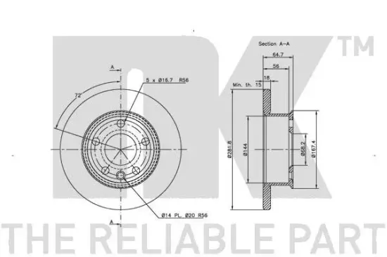 Bremsscheibe NK 314746 Bild Bremsscheibe NK 314746
