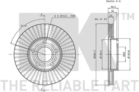 Bremsscheibe Vorderachse NK 314765 Bild Bremsscheibe Vorderachse NK 314765