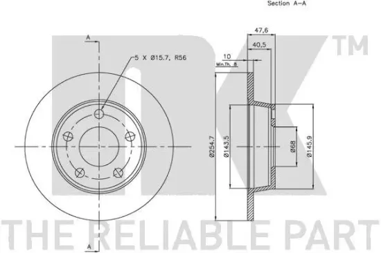 Bremsscheibe Hinterachse NK 314784 Bild Bremsscheibe Hinterachse NK 314784