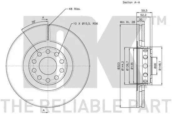 Bremsscheibe Vorderachse NK 314791 Bild Bremsscheibe Vorderachse NK 314791