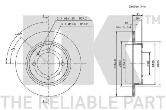 Bremsscheibe Hinterachse NK 314840 Bild Bremsscheibe Hinterachse NK 314840