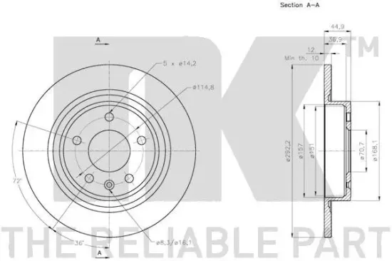 Bremsscheibe Hinterachse NK 315016 Bild Bremsscheibe Hinterachse NK 315016