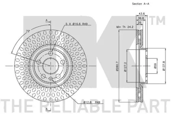 Bremsscheibe Vorderachse NK 319942 Bild Bremsscheibe Vorderachse NK 319942