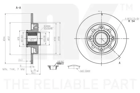 Zubehörsatz, Scheibenbremsbelag Vorderachse NK 79101848 Bild Zubehörsatz, Scheibenbremsbelag Vorderachse NK 79101848