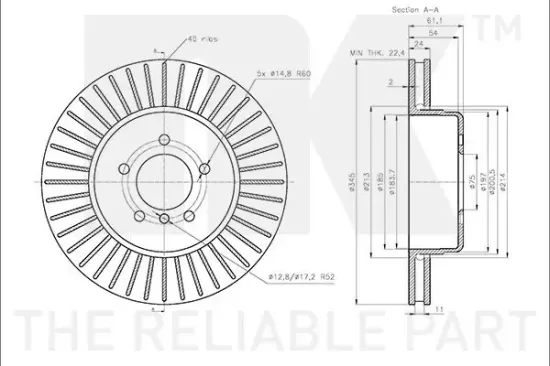 Bremsscheibe Hinterachse NK 3415113 Bild Bremsscheibe Hinterachse NK 3415113