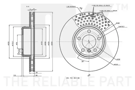 Bremsscheibe Vorderachse NK 3415120 Bild Bremsscheibe Vorderachse NK 3415120