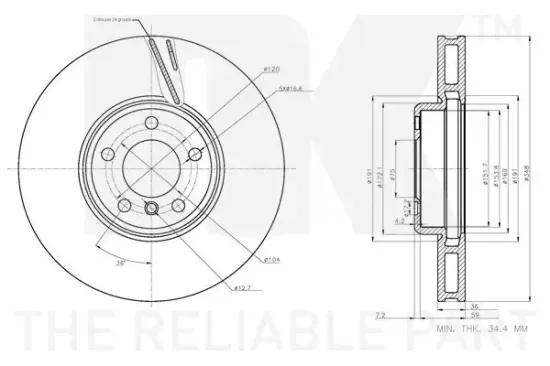 Bremsscheibe NK 3415125 Bild Bremsscheibe NK 3415125