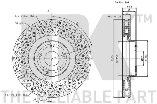 Bremsscheibe NK 343366 Bild Bremsscheibe NK 343366