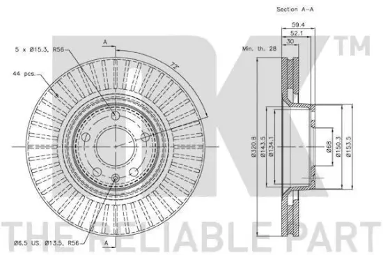 Bremsscheibe Vorderachse NK 3447100 Bild Bremsscheibe Vorderachse NK 3447100