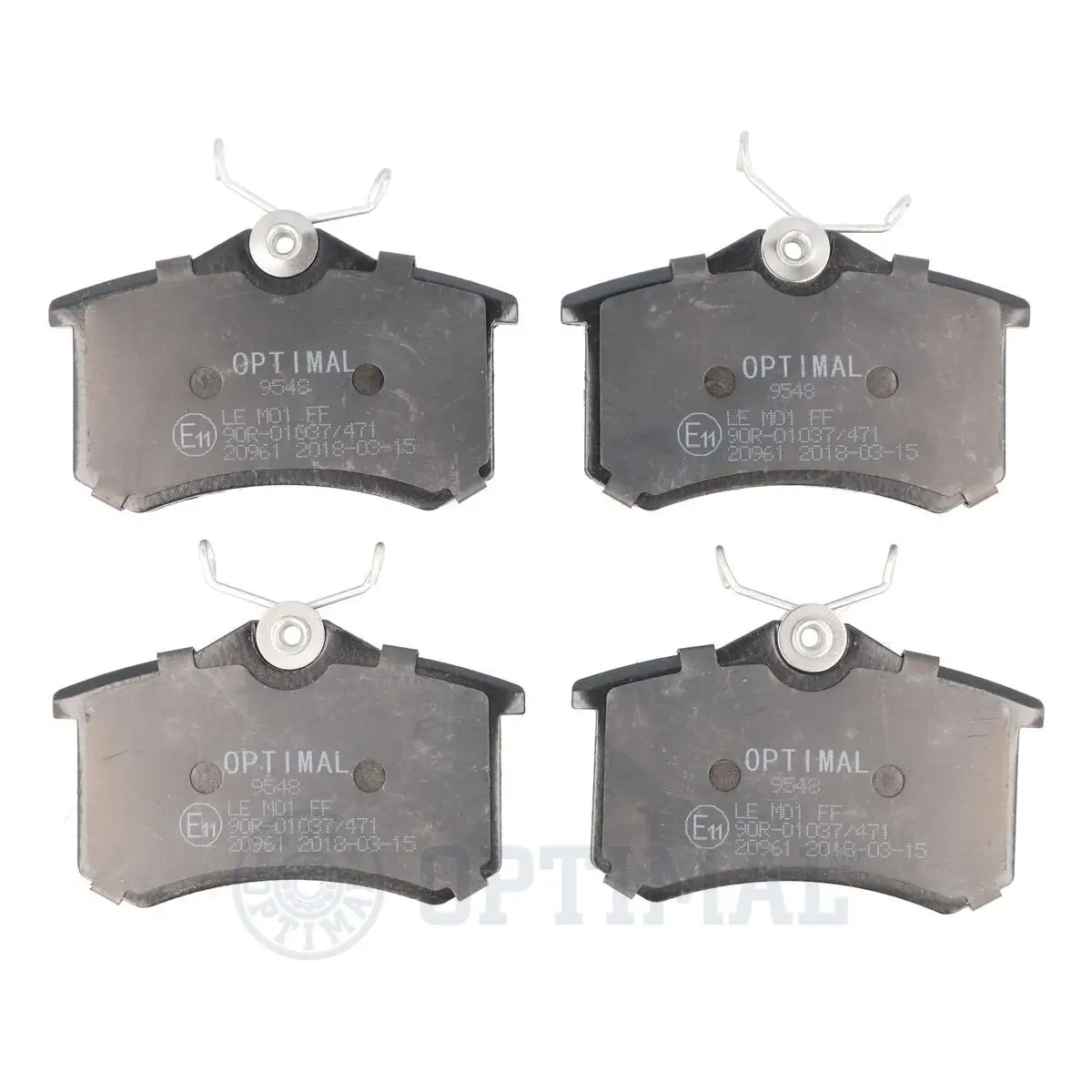 Bremsbelagsatz, Scheibenbremse Hinterachse OPTIMAL BP-09548