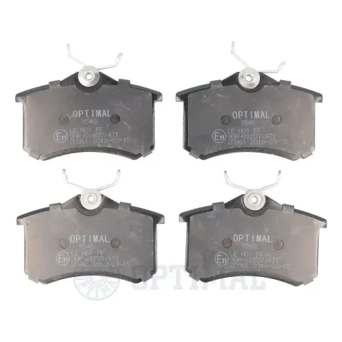 Bremsbelagsatz, Scheibenbremse Hinterachse OPTIMAL BP-09548 Bild Bremsbelagsatz, Scheibenbremse Hinterachse OPTIMAL BP-09548