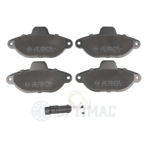 Bremsbelagsatz, Scheibenbremse Vorderachse OPTIMAL BP-09898 Bild Bremsbelagsatz, Scheibenbremse Vorderachse OPTIMAL BP-09898