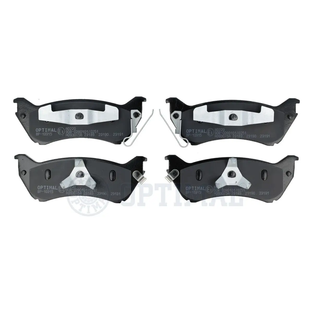Bremsbelagsatz, Scheibenbremse Hinterachse OPTIMAL BP-10315