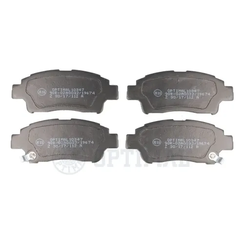 Bremsbelagsatz, Scheibenbremse Vorderachse OPTIMAL BP-10347 Bild Bremsbelagsatz, Scheibenbremse Vorderachse OPTIMAL BP-10347