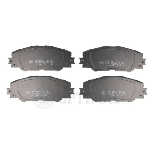 Bremsbelagsatz, Scheibenbremse Vorderachse OPTIMAL BP-12312 Bild Bremsbelagsatz, Scheibenbremse Vorderachse OPTIMAL BP-12312