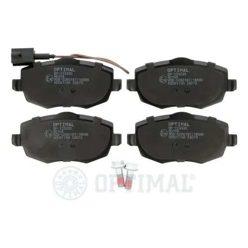 Bremsbelagsatz, Scheibenbremse Vorderachse OPTIMAL BP-12333S Bild Bremsbelagsatz, Scheibenbremse Vorderachse OPTIMAL BP-12333S