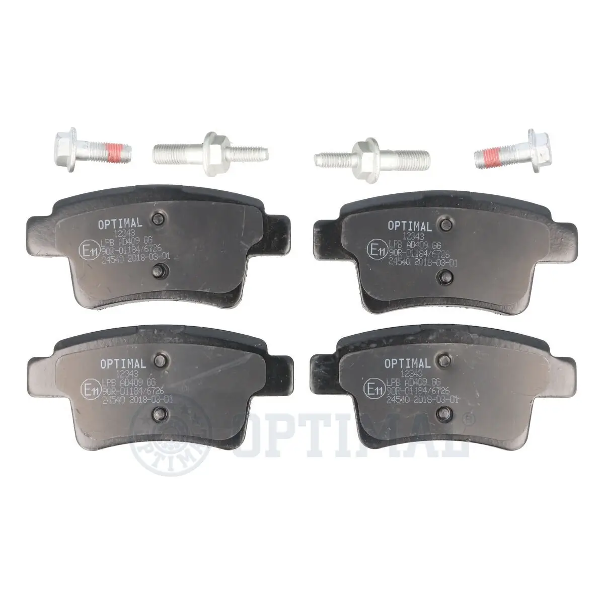 Bremsbelagsatz, Scheibenbremse Hinterachse OPTIMAL BP-12343