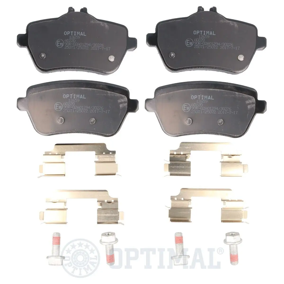 Bremsbelagsatz, Scheibenbremse Hinterachse OPTIMAL BP-12659