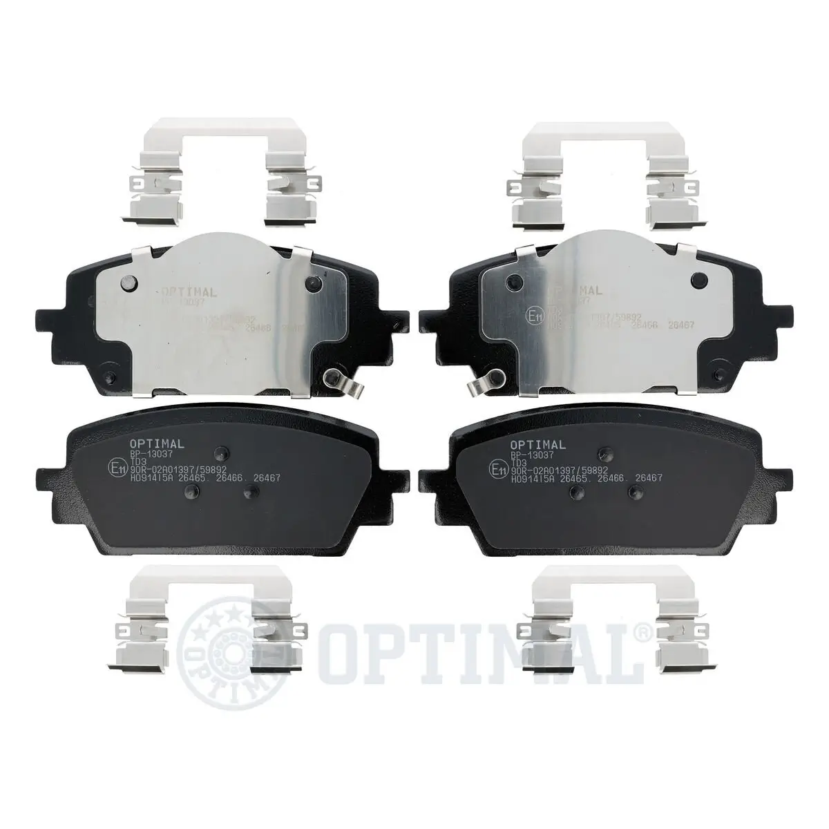 Bremsbelagsatz, Scheibenbremse Vorderachse OPTIMAL BP-13037