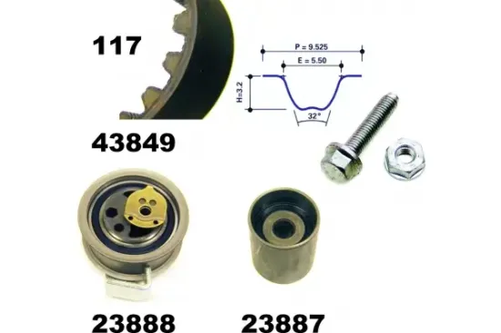Zahnriemensatz MAPCO 23849 Bild Zahnriemensatz MAPCO 23849