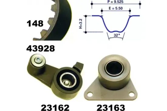 Zahnriemensatz MAPCO 23928 Bild Zahnriemensatz MAPCO 23928