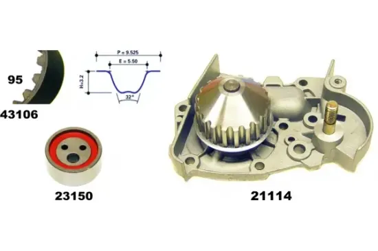 Wasserpumpe + Zahnriemensatz MAPCO 41106/1 Bild Wasserpumpe + Zahnriemensatz MAPCO 41106/1