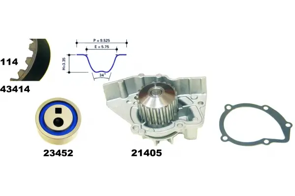 Wasserpumpe + Zahnriemensatz MAPCO 41414/1