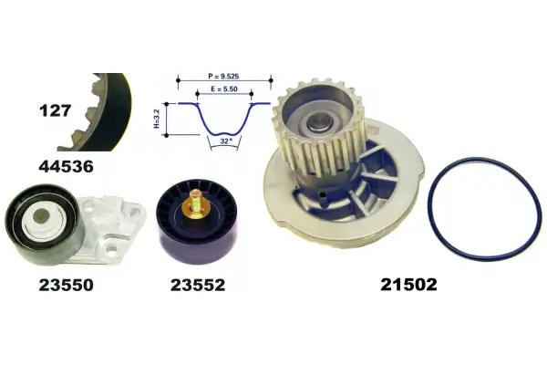 Wasserpumpe + Zahnriemensatz MAPCO 41536/1