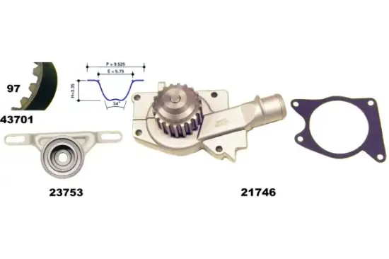 Wasserpumpe + Zahnriemensatz MAPCO 41701 Bild Wasserpumpe + Zahnriemensatz MAPCO 41701