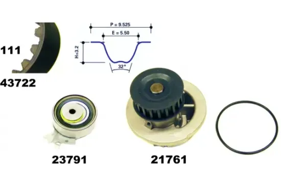 Wasserpumpe + Zahnriemensatz MAPCO 41722 Bild Wasserpumpe + Zahnriemensatz MAPCO 41722