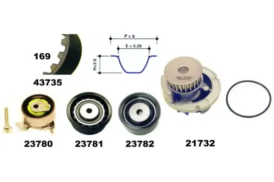 Wasserpumpe + Zahnriemensatz MAPCO 41735/1 Bild Wasserpumpe + Zahnriemensatz MAPCO 41735/1