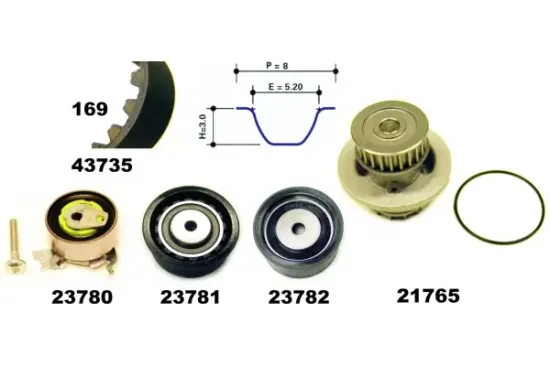 Wasserpumpe + Zahnriemensatz MAPCO 41735/2 Bild Wasserpumpe + Zahnriemensatz MAPCO 41735/2